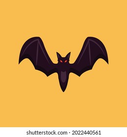 bat flat style illustration vector image, bat isolated design