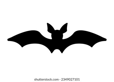 Bat in flat style on an isolated white background.Vector silhouette of a bat.