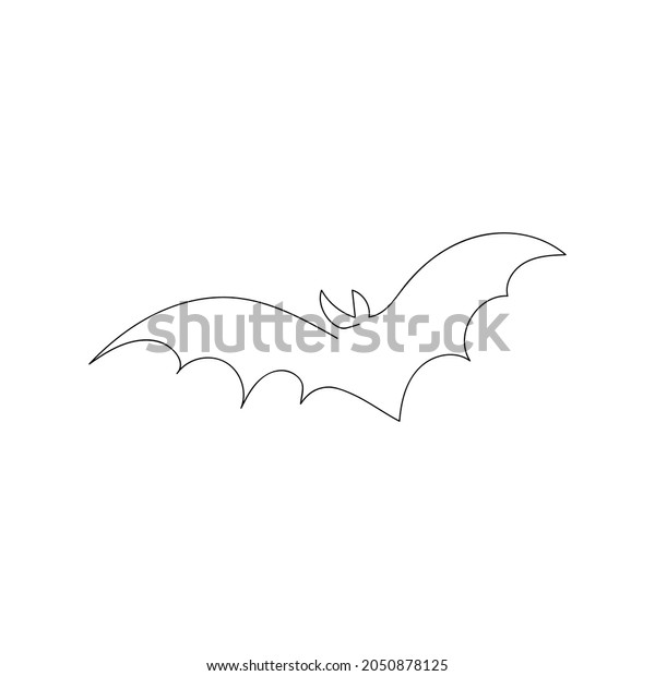 Bat Flies One Line Art Continuous Stock Vector (Royalty Free ...