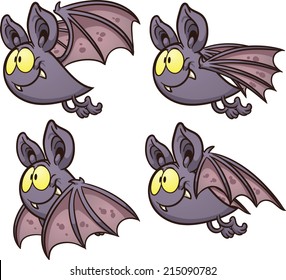 Bat flight cycle. Vector clip art illustration with simple gradients. Each on a separate layer. 