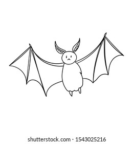 bat in flight line art