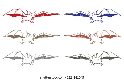 Bat In Flight Vector Illustration. Vampire Bat
