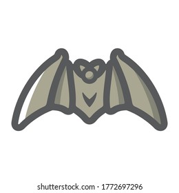 Bat. Ratón Flittermouse. Bloodsucker con alas Vector Dibujo gráfico