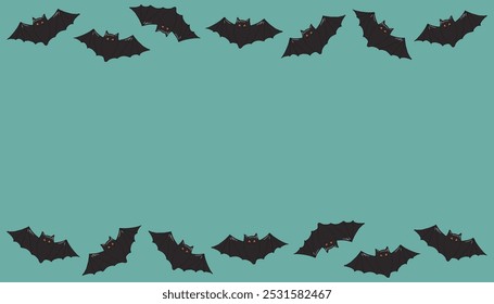 bat. para volar. La silueta aterradora de un marco de murciélago. una Plantilla para crear una tarjeta de felicitación de Halloween. Vector. sobre un fondo de color. aterrador. alas de murciélago.