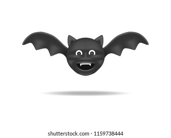 bat is flying. Animal cartoon isolated concept.