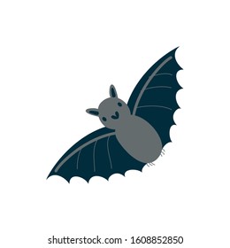 bat flying animal character icon vector illustration design