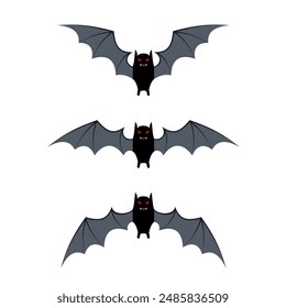 Bat flying cycle for animation. vector illustration for Halloween design, website, flier, invitation card