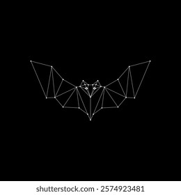 Bat, Flying Fox Polygonal Lines, can use for Logo, Pictogram, Bird Figure, Website, Apps, or Graphic Design Element. Vector Illustration