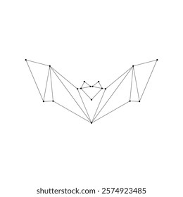 Bat, Flying Fox Polygonal Lines, can use for Logo, Pictogram, Bird Figure, Website, Apps, or Graphic Design Element. Vector Illustration