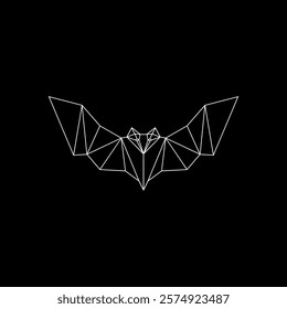 Bat, Flying Fox Polygonal Lines, can use for Logo, Pictogram, Bird Figure, Website, Apps, or Graphic Design Element. Vector Illustration