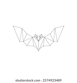 Bat, Flying Fox Polygonal Lines, can use for Logo, Pictogram, Bird Figure, Website, Apps, or Graphic Design Element. Vector Illustration