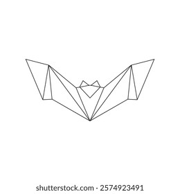 Bat, Flying Fox Polygonal Lines, can use for Logo, Pictogram, Bird Figure, Website, Apps, or Graphic Design Element. Vector Illustration