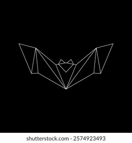 Bat, Flying Fox Polygonal Lines, can use for Logo, Pictogram, Bird Figure, Website, Apps, or Graphic Design Element. Vector Illustration