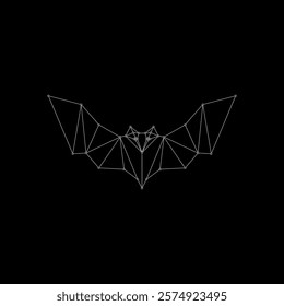 Bat, Flying Fox Polygonal Lines, can use for Logo, Pictogram, Bird Figure, Website, Apps, or Graphic Design Element. Vector Illustration