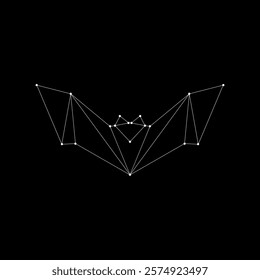 Bat, Flying Fox Polygonal Lines, can use for Logo, Pictogram, Bird Figure, Website, Apps, or Graphic Design Element. Vector Illustration