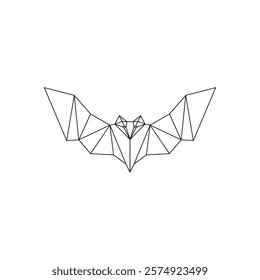 Bat, Flying Fox Polygonal Lines, can use for Logo, Pictogram, Bird Figure, Website, Apps, or Graphic Design Element. Vector Illustration