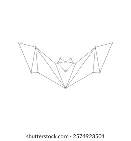 Bat, Flying Fox Polygonal Lines, can use for Logo, Pictogram, Bird Figure, Website, Apps, or Graphic Design Element. Vector Illustration