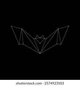 Bat, Flying Fox Polygonal Lines, can use for Logo, Pictogram, Bird Figure, Website, Apps, or Graphic Design Element. Vector Illustration