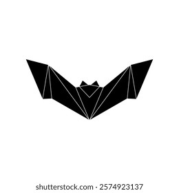 Bat, Flying Fox Shape Inspired by Origami Form, can use for Logo, Pictogram, Nocturnal Animal Figure, Website, Apps, or Graphic Design Element. Vector Illustration