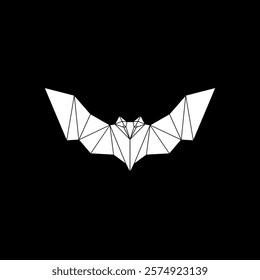 Bat, Flying Fox Shape Inspired by Origami Form, can use for Logo, Pictogram, Nocturnal Animal Figure, Website, Apps, or Graphic Design Element. Vector Illustration