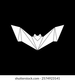 Bat, Flying Fox Shape Inspired by Origami Form, can use for Logo, Pictogram, Nocturnal Animal Figure, Website, Apps, or Graphic Design Element. Vector Illustration