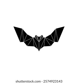 Bat, Flying Fox Shape Inspired by Origami Form, can use for Logo, Pictogram, Nocturnal Animal Figure, Website, Apps, or Graphic Design Element. Vector Illustration