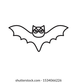 bat flying halloween isolated icon vector illustration design