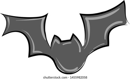 Bat flying, illustration, vector on white background.