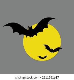 bat flying in the moonlight cartoon