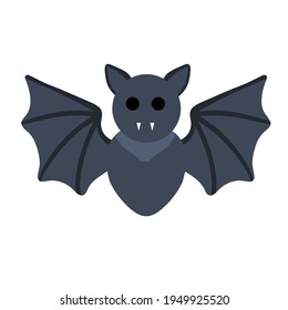 Bat. Flying nocturnal beast. Funny vampire predator with wings. Flat cartoon illustration