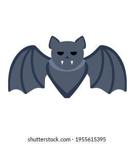 Bat. Flying nocturnal beast. Funny vampire predator with wings. Flat cartoon illustration