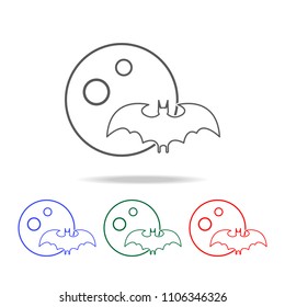 Bat fool moon icon. Elements of Halloween in multi colored icons. Premium quality graphic design icon. Simple icon for websites, web design, mobile app, info graphics on white background