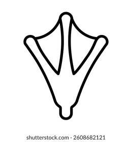 Bat Footprint Vector Line Icon Design