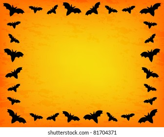Bat Frame - Bat silhouette on mesh gradient background with grunge background effect