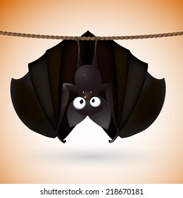 bat funny  - Halloween vector illustration 