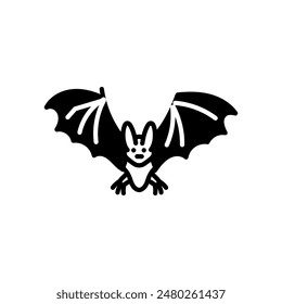 Bat Glyph Icon, Vector illustration