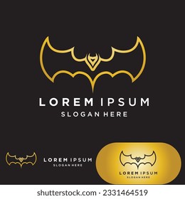 Bat gold vector icon logo template illustration design
