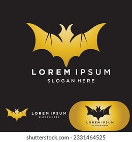 Bat gold vector icon logo template illustration design