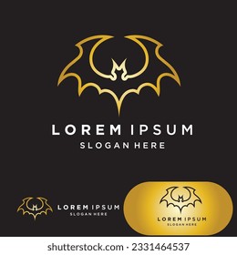 Bat gold vector icon logo template illustration design