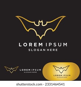 Bat gold vector icon logo template illustration design