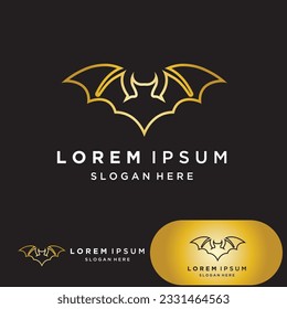Bat gold vector icon logo template illustration design