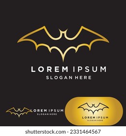 Bat gold vector icon logo template illustration design