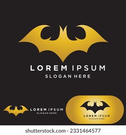 Bat gold vector icon logo template illustration design