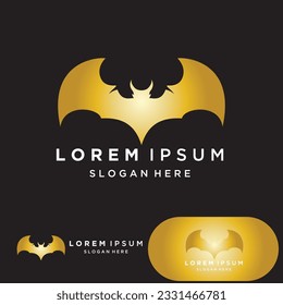 Bat gold vector icon logo template illustration design