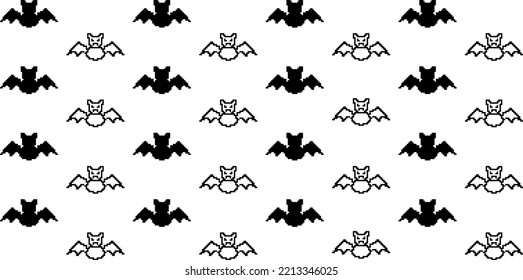 Bat halloween black and white pattern background
