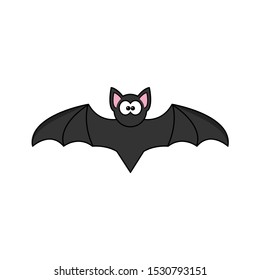 bat halloween cartoon vector icon symbol isolated on a white background