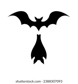 Bat halloween clipart blck colour design