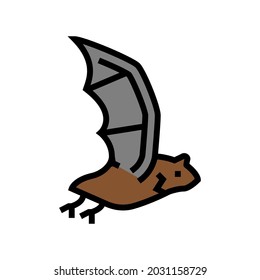 bat halloween color icon vector. bat halloween sign. isolated symbol illustration