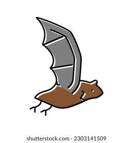 bat halloween color icon vector. bat halloween sign. isolated symbol illustration