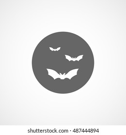 Bat Halloween Concept Flat Icon On White Background